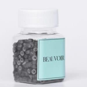 Beauvoir Hair Aluminum Silicone Lined Beads Black