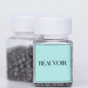 Beauvoir Hair Aluminum Silicone Lined Beads Dark Brown